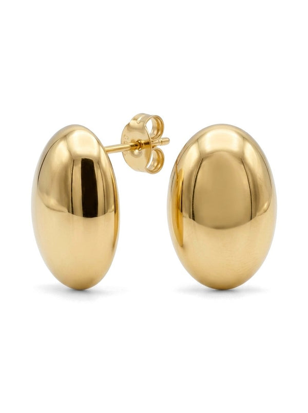 Aretes de oro 14k de óvalo abombado Mod 6137