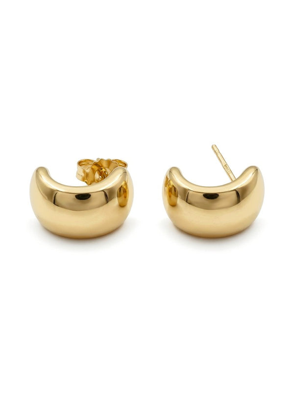 Aretes de oro 14k de media luna abombada Mod 6138