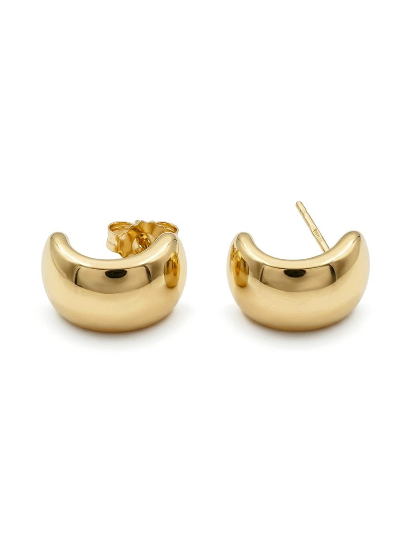 Aretes de oro 14k de media luna abombada Mod 6138