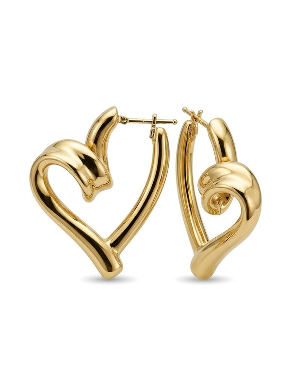 Arracadas de oro 14k de corazón abierto Mod 6139