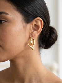 Arracadas de oro 14k de corazón abierto Mod 6139