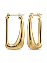 Arracadas de oro 14k rectangulares Mod 6140