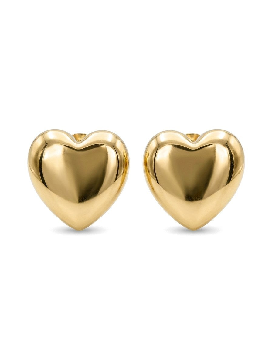 Aretes de oro 14k de corazón abombado Mod 6141