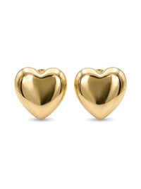 Aretes de oro 14k de corazón abombado Mod 6141