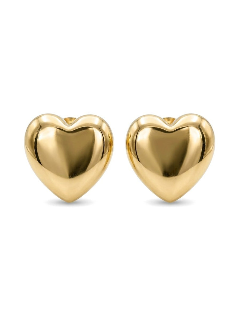 Aretes de oro 14k de corazón abombado Mod 6141