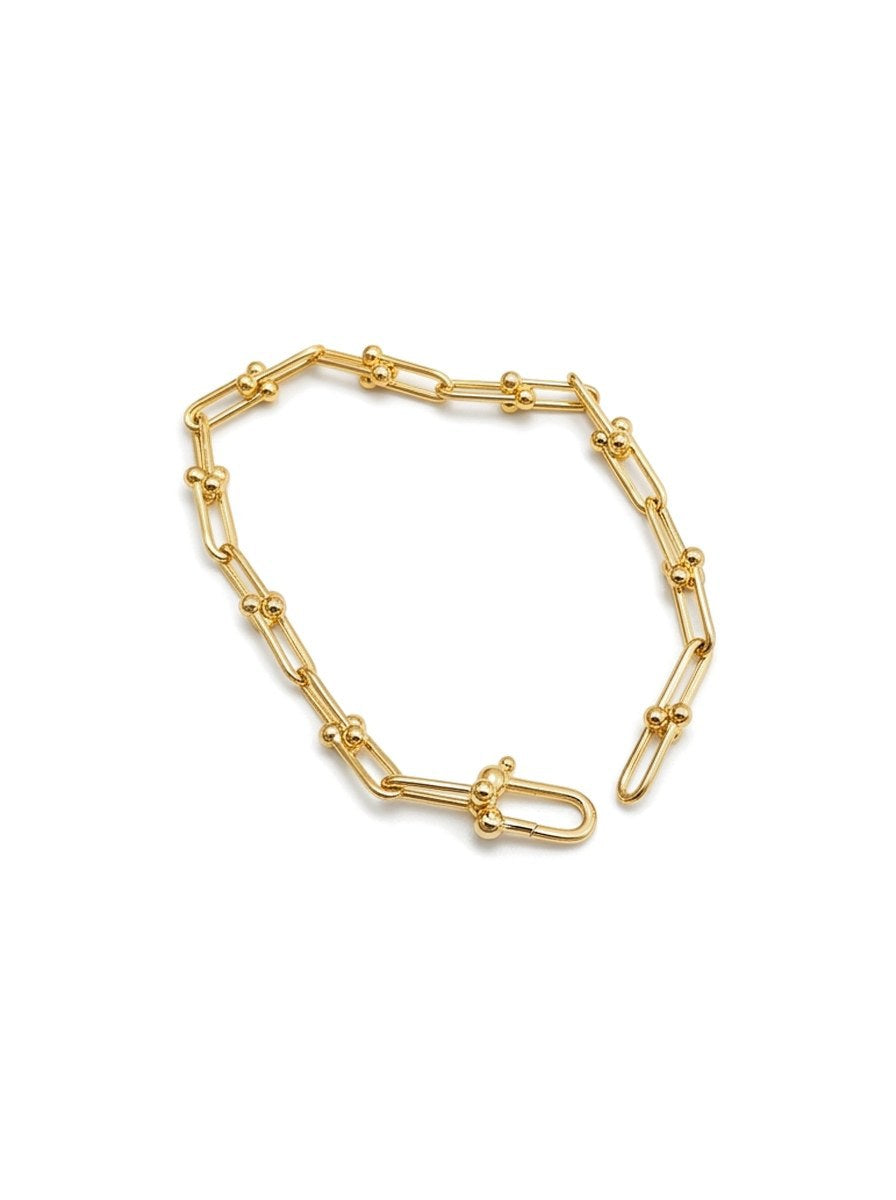 Pulsera de oro 14k tipo diseñador de eslabones en U Mod 6147