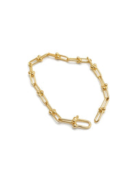 Pulsera de oro 14k tipo diseñador de eslabones en U Mod 6147
