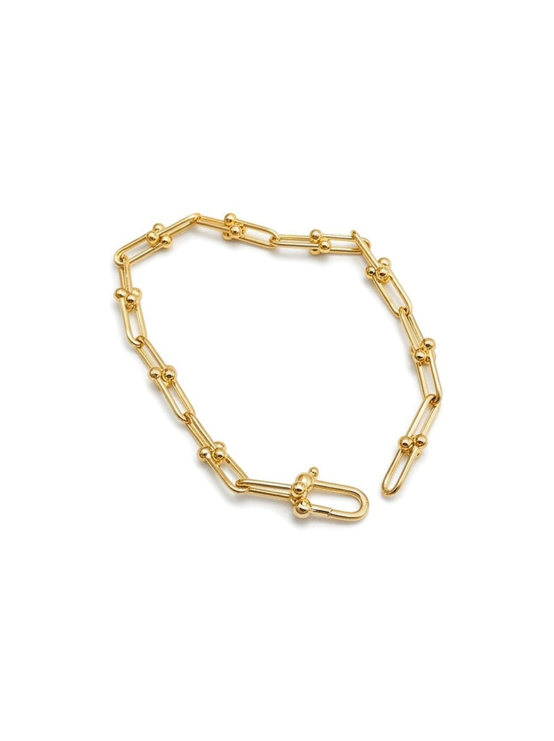 Pulsera de oro 14k tipo diseñador de eslabones en U Mod 6147
