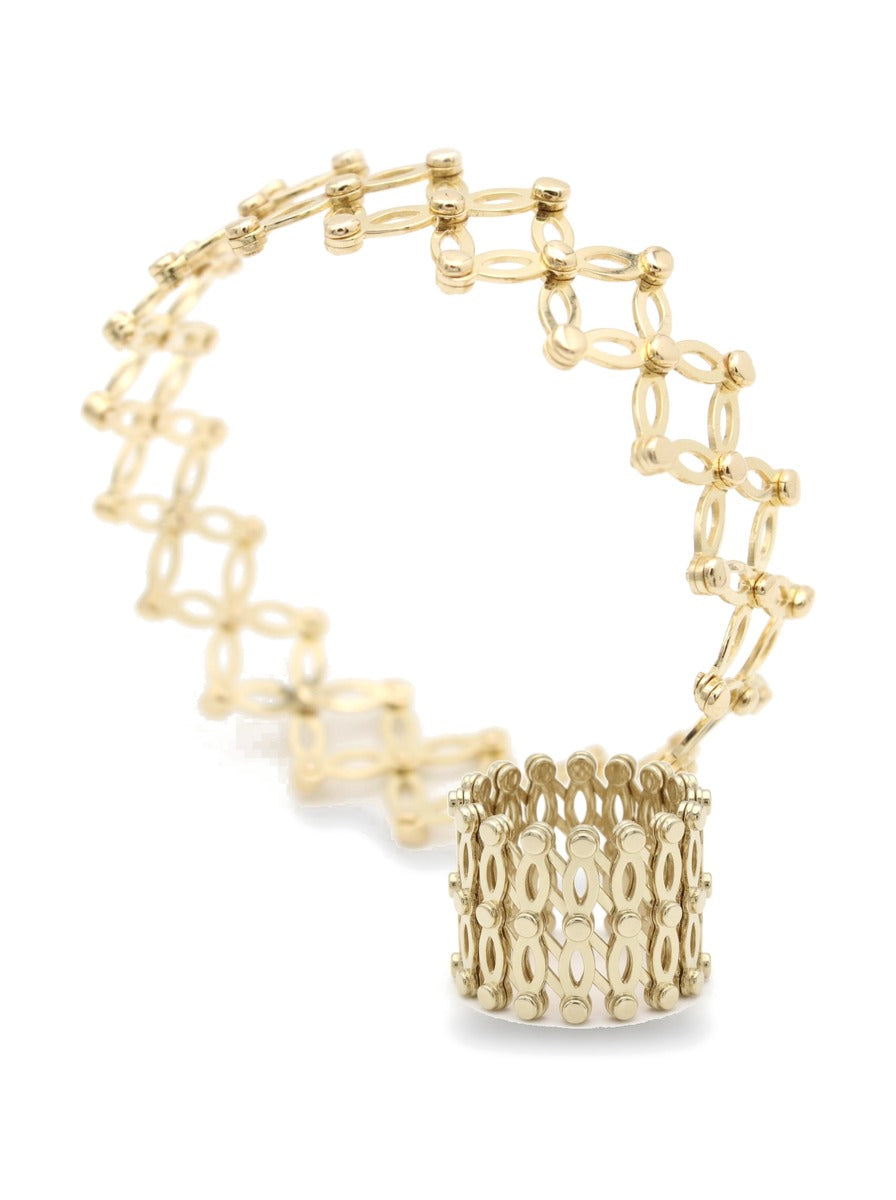 Pulsera anillo convertible de oro 14k con eslabones marquesa Mod 6157
