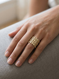 Pulsera anillo convertible de oro 14k con eslabones marquesa Mod 6157