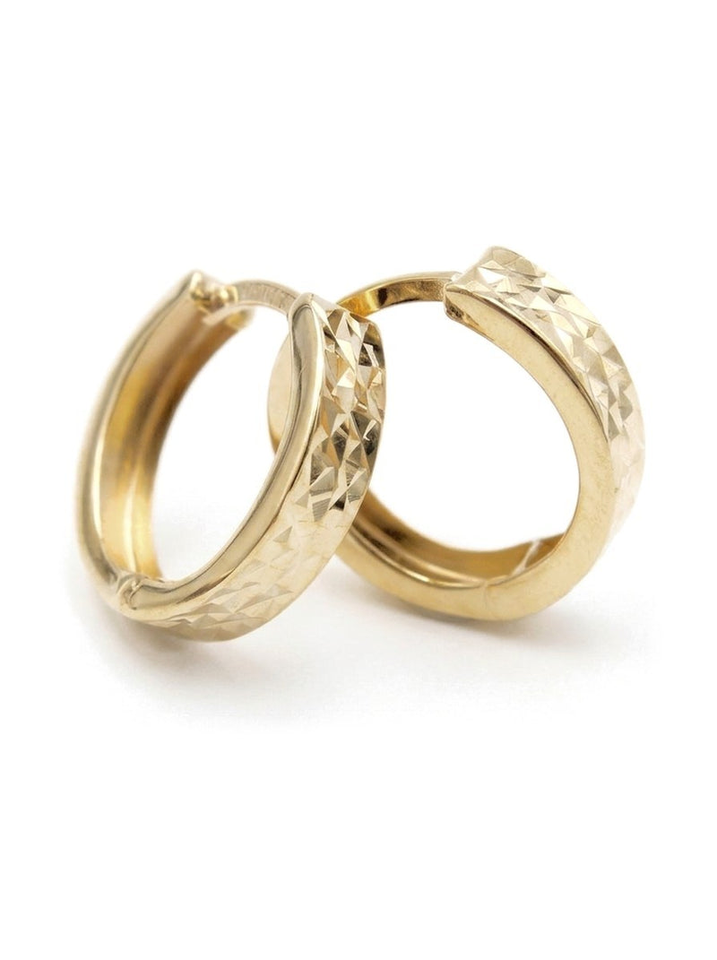 Huggies de oro 10k con diamantado escarchado Mod 6162