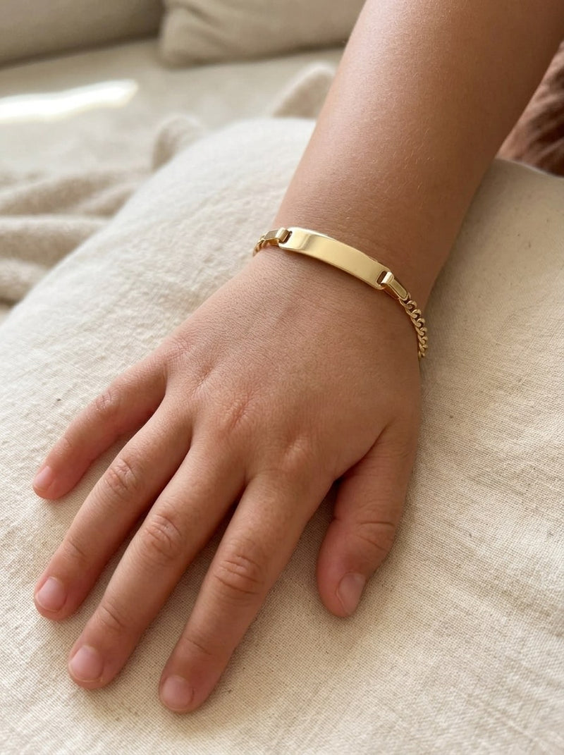 Esclava kids de oro 14k tejido barbado Mod 6177 - 12/14 cm