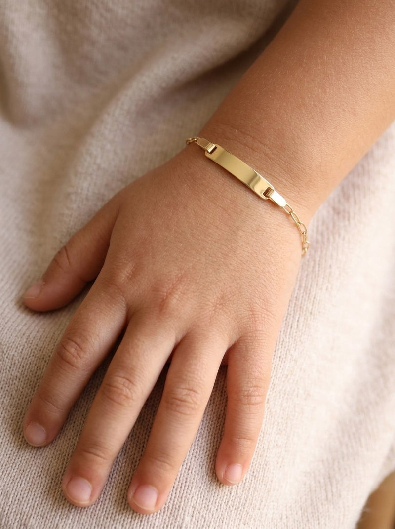 Esclava kids de oro 14k tejido eslabón alargado Mod 6178 - 12/14 cm