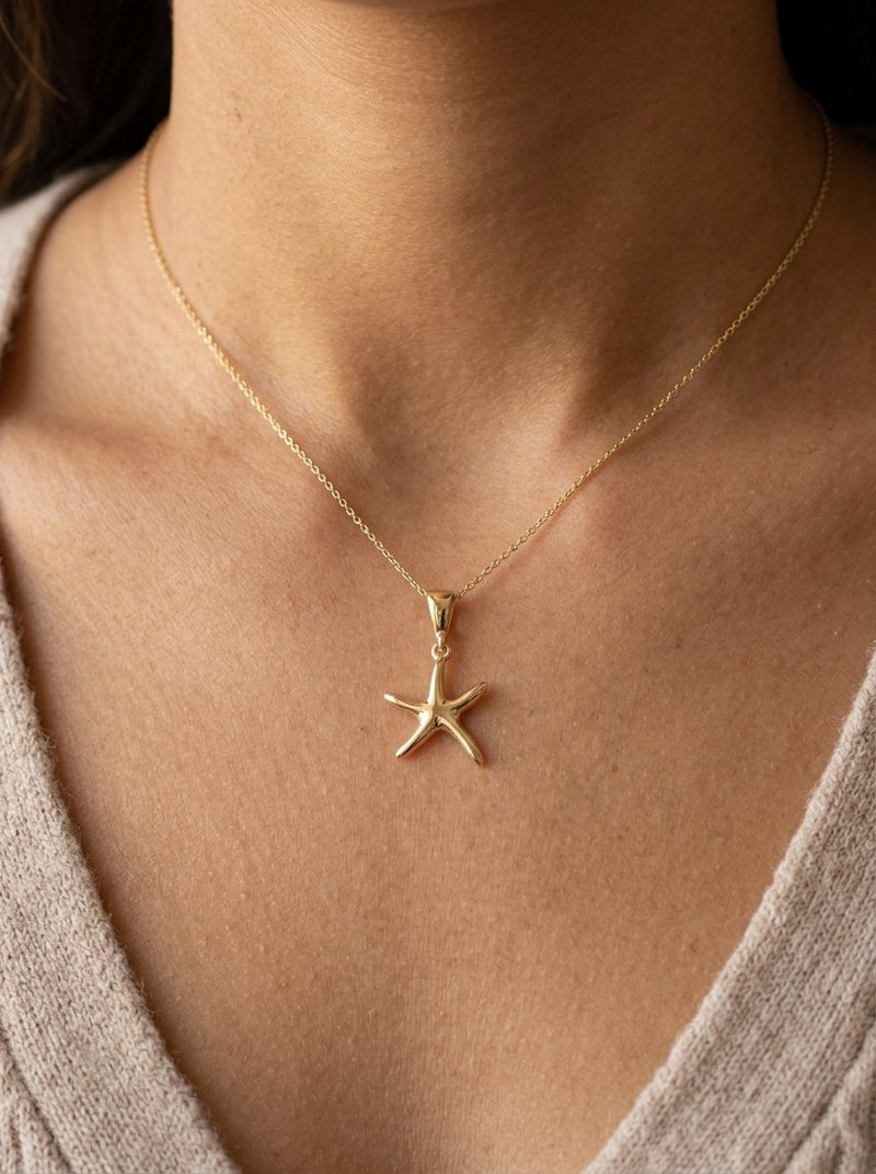 Dije de oro 14k de estrella de mar Mod 6187 - 1.2 cm