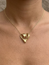 Dije de oro 14k de corazón de listón Mod 6195