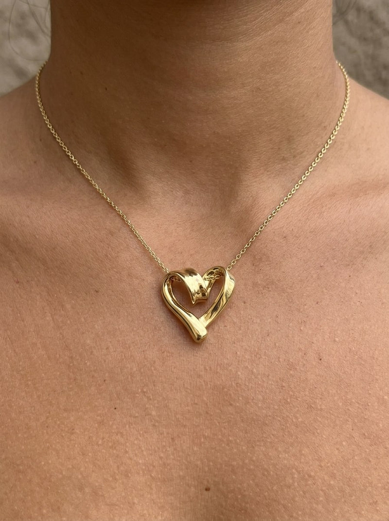 Dije de oro 14k de corazón de listón Mod 6195