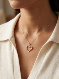 Dije de oro 14k de corazón abierto Mod 6196 - 2 cm