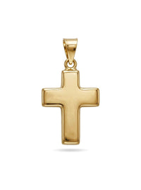 Dije de oro 14k de cruz abombada de brazos anchos Mod 6197 - 1.5 cm