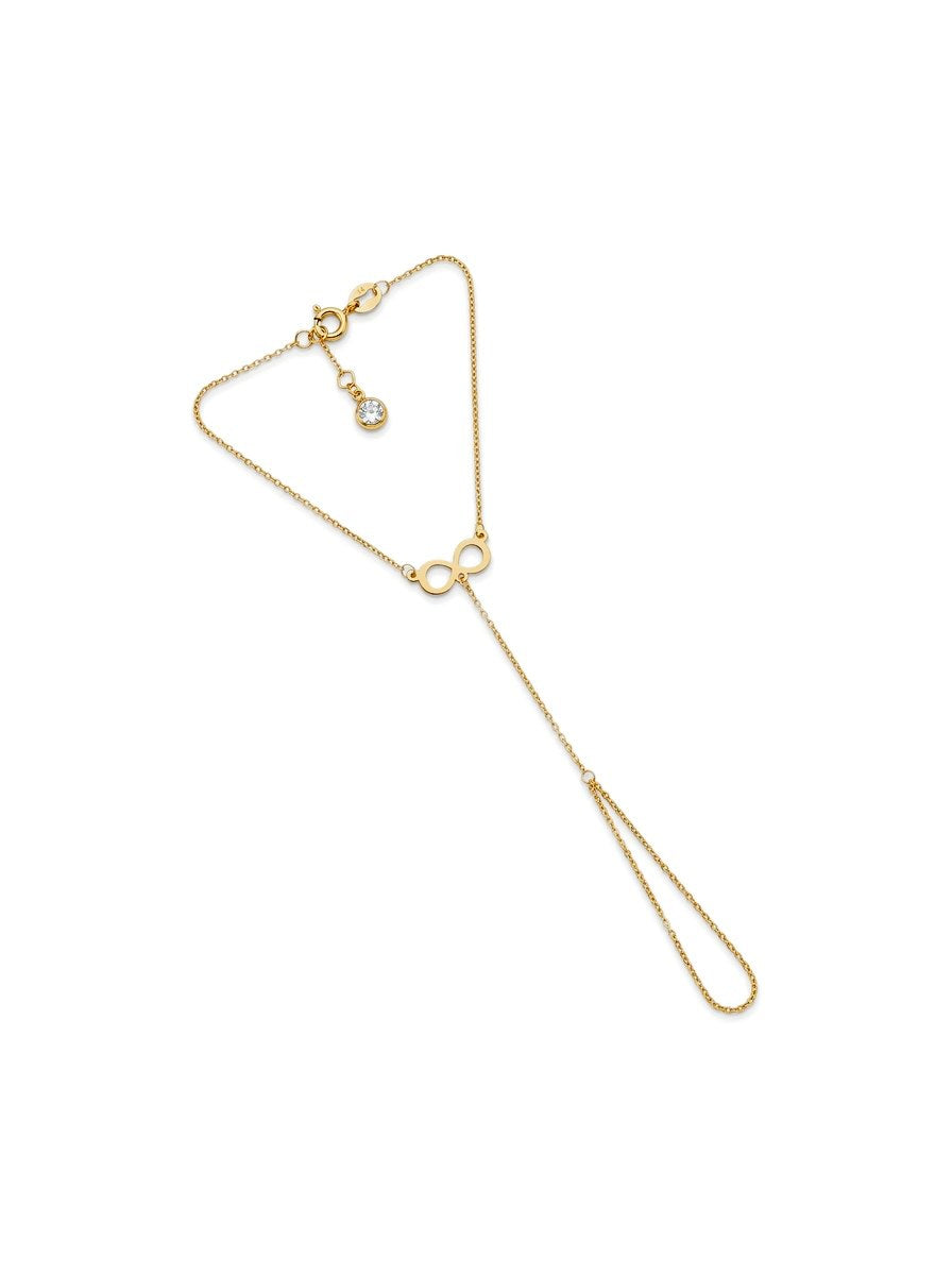 Pulsera de mano de oro 14k con infinito Mod 6203 - 18 cm