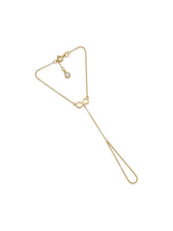 Pulsera de mano de oro 14k con infinito Mod 6203 - 18 cm