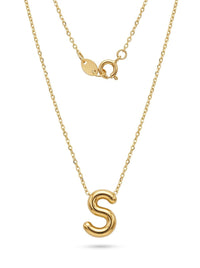 Gargantilla de oro 14k con inicial S burbuja Mod 6212 - 45 cm