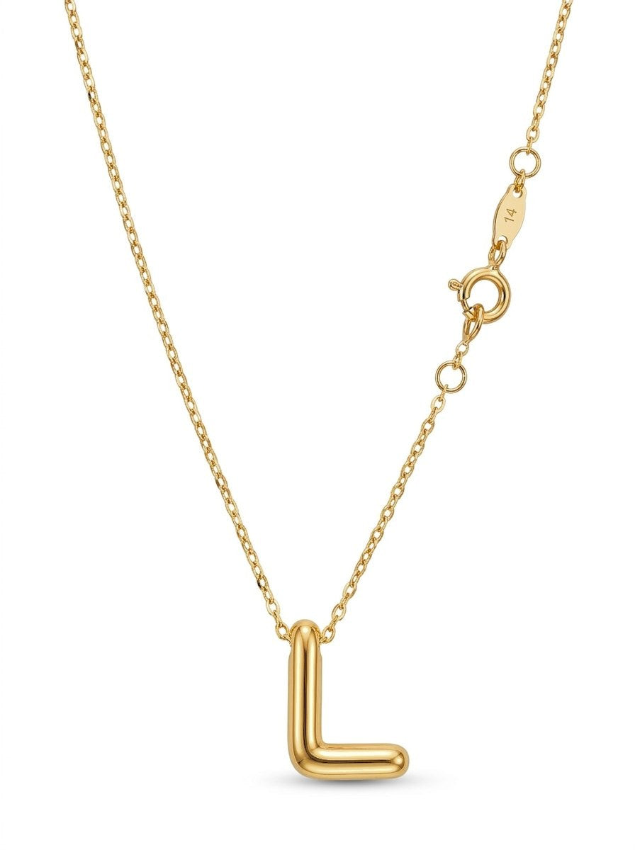 Gargantilla de oro 14k con inicial L burbuja Mod 6213 - 45 cm
