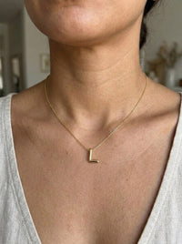 Gargantilla de oro 14k con inicial L burbuja Mod 6213 - 45 cm
