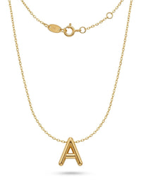 Gargantilla de oro 14k con inicial A burbuja Mod 6214 - 45 cm