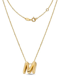 Gargantilla de oro 14k con inicial M burbuja Mod 6215 - 45 cm