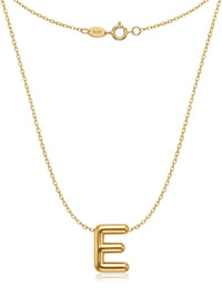 Gargantilla de oro 14k con inicial E burbuja Mod 6216 - 45 cm