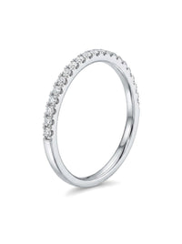 Anillo de oro blanco 14k media churumbela con diamantes naturales Mod 6219