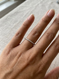 Anillo de oro blanco 14k media churumbela con diamantes naturales Mod 6219