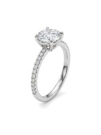 Anillo de oro blanco 14k solitario con diamante de laboratorio Mod 6233