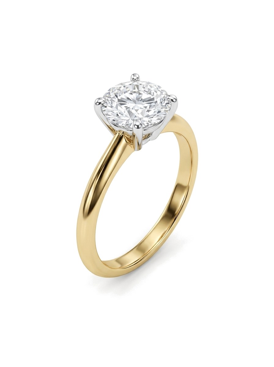 Anillo de oro 14k solitario con diamante de laboratorio Mod 6240