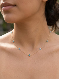 Gargantilla de oro 14k con ojos turcos Mod 6246 - 45 cm