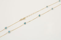 Gargantilla de oro 14k con ojos turcos Mod 6246 - 45 cm, foto real