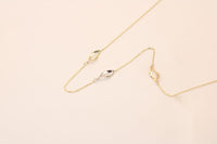 Gargantilla de oro 14k con tres gotas caladas tricolor Mod 6247 - 45 cm, foto real