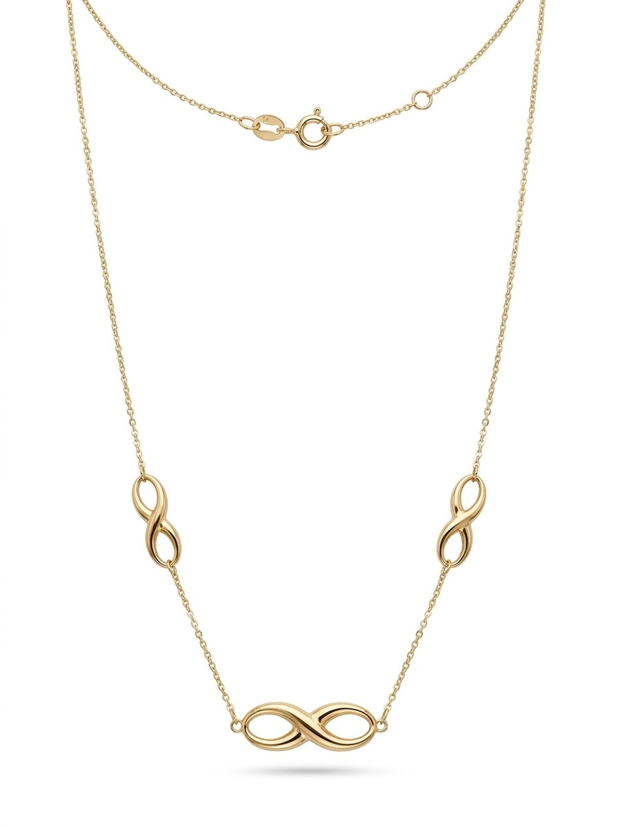 Gargantilla de oro 14k con tres infinitos Mod 6248 - 45 cm