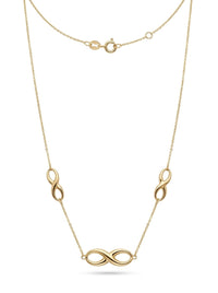 Gargantilla de oro 14k con tres infinitos Mod 6248 - 45 cm