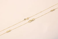 Gargantilla de oro 14k con tres infinitos Mod 6248 - 45 cm, foto real
