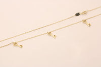 Gargantilla de oro 14k con tres llaves de corazón Mod 6250 - 45 cm, foto real