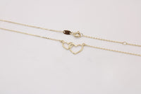 Gargantilla de oro 14k con corazones entrelazados Mod 6252 - 45 cm, foto real