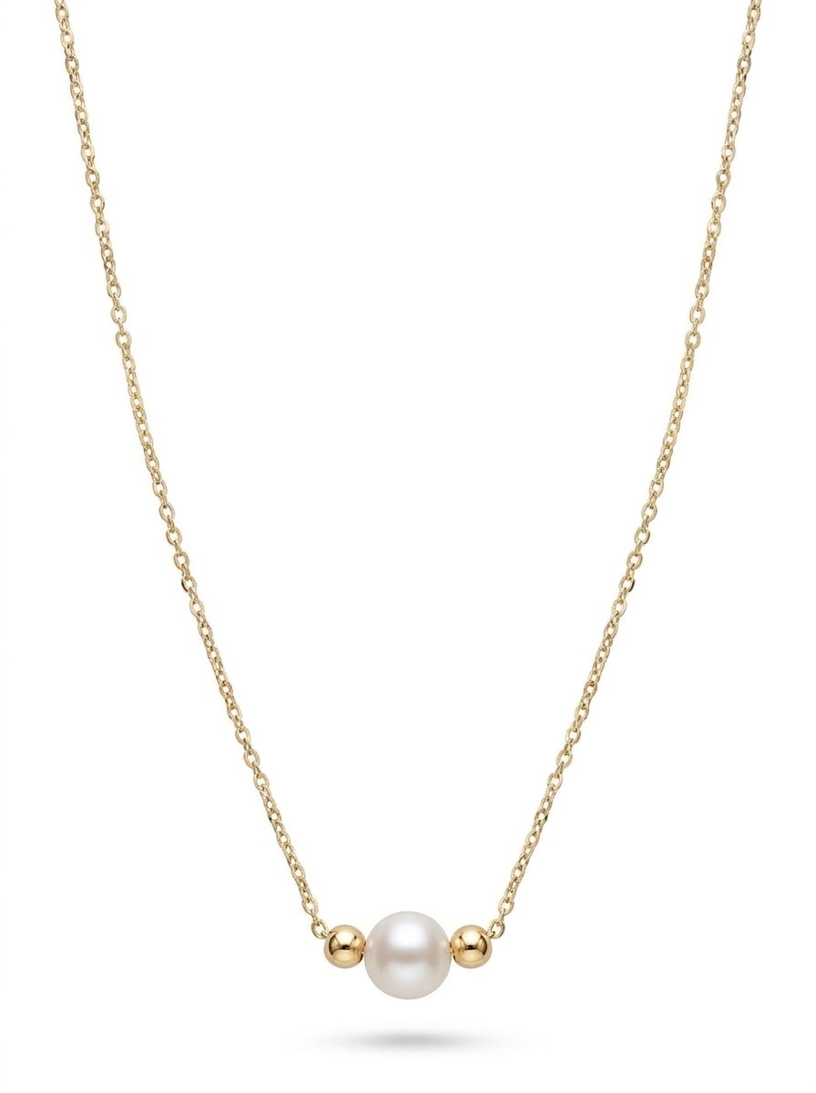 Gargantilla de oro 14k con perla cultivada Mod 6256 - 45 cm