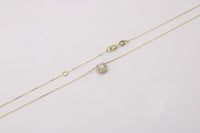 Gargantilla de oro 14k con circonia redonda y halo Mod 6257 - 45 cm, foto real