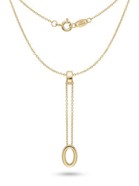 Gargantilla de oro 14k con pasador y óvalo colgante Mod 6259 - 45 cm