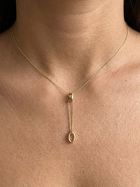 Gargantilla de oro 14k con pasador y óvalo colgante Mod 6259 - 45 cm