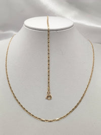 Set de oro 14k de cadena y pulsera tejido plano diamantado Mod 6263 - 55 cm y 18 cm x 2.5 mm, foto real en exhibidor
