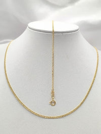Set de oro 14k de cadena y pulsera tejido barbado Mod 6264 - 45 cm y 18 cm x 2 mm, foto real en exhibidor