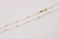 Gargantilla de oro 14k con bolitas diamantadas tricolor Mod 6276 - 45 cm, foto real