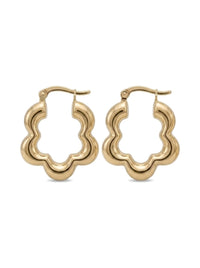 Arracadas de oro 14k de flor inflada Mod 6278